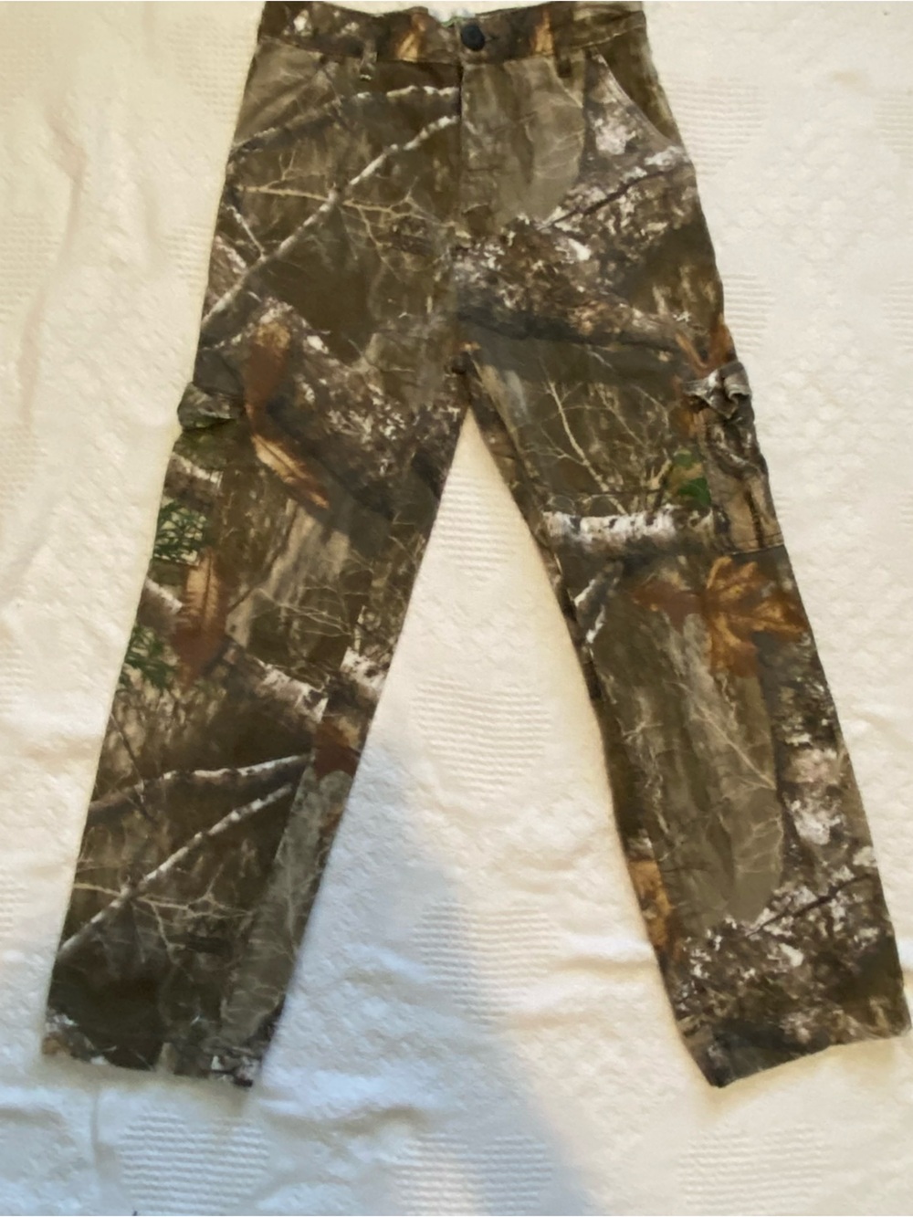 Boy  Camo Cargo Pants - Green Brown Woodland Print 100% cotton